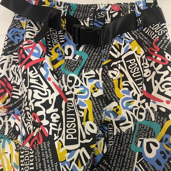 Brand: V.I.P Size:9 Color: Multicolored with wording Women’s cargo pants - Picture 3 of 5